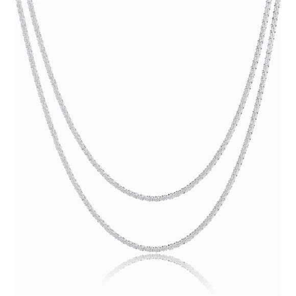 Delicate Silver Layered Necklaces for Women | Snake Twist, Rope and Snake Chain - Picture 5 of 6